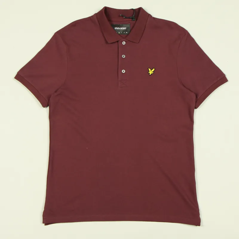 Lyle and Scott Plain Polo Shirt - Burgundy
